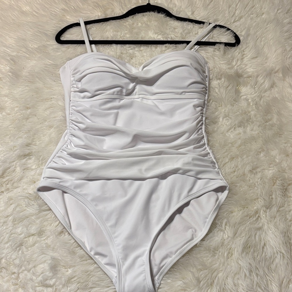 RELLECIGA Pure White Women's One Piece Swimsuit NWT